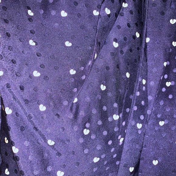 Yumi Kim Tulip Blue Silk Heart Print Skirt Size S. - Picture 4 of 5